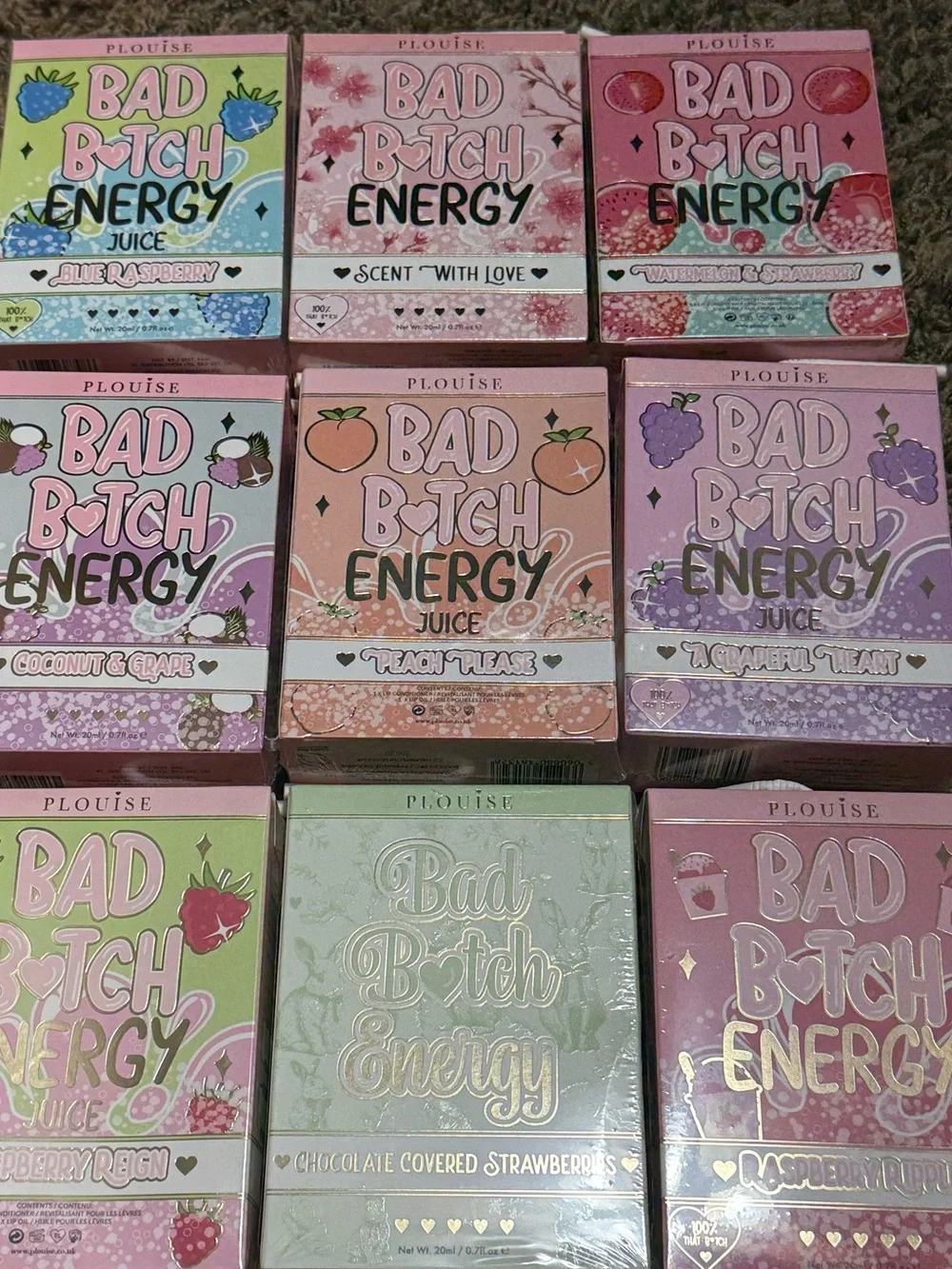 P. Louise Bad B Energy Juice Box LIP KIT. NEW IN SEALED BOX. LOT OF (9)